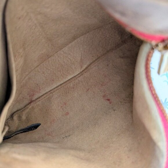 Hammitt VIP Medium Crossbody Bag Pewter Brushed Gold Red Zip Leather Clutch - Picture 6 of 6